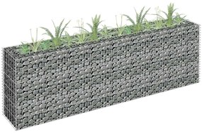 Canteiro elevado/cesto gabião 180x30x60 cm aço galvanizado