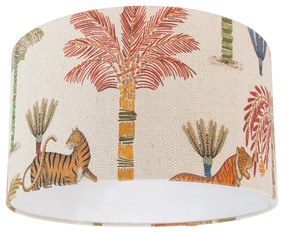 Abajur de tecido multicolorido com estampado animal 35/35/20