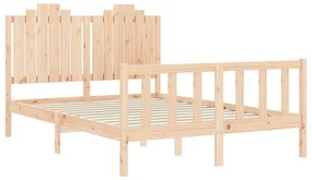 Cama sem colchão 140x190 cm madeira de pinho maciça