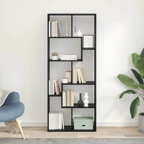 Estante Divisória Carvalho Preto 67x25x161.5 cm Madeira Engenheirada