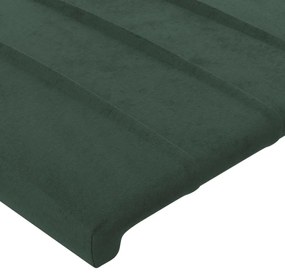 Cabeceira cama c/ abas veludo 203x23x118/128 cm verde-escuro