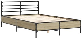 Estrutura de cama 140x200 cm derivados madeira/metal
