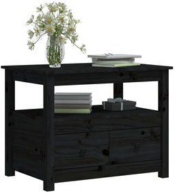 Mesa de centro 71x49x55 cm pinho maciço preto