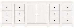 Aparador 230x35x80 cm madeira de pinho maciça branco