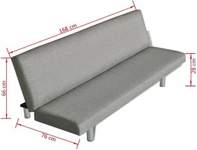 Sofá-Cama Kevin em Tecido - Cinzento - Design Moderno