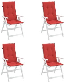 Almofadões para cadeiras altas de jardim 4 pcs tecido vermelho