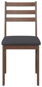 Cadeiras de jantar com almofadões 2 pcs madeira maciça castanho
