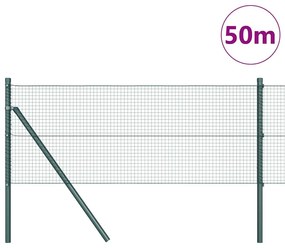 Cerca de Fio Soldado com 13 Posts Verde 0.5x50 m Aço