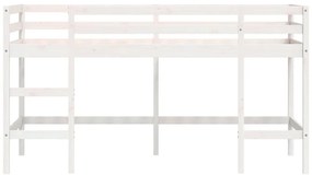 Cama alta p/ criança c/ escada 90x190cm madeira de pinho maciça