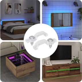 vidaXL Clipes de faixa LED 2 pcs Transparente 23,8 x 7,3 x 4,3 mm