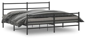 Estrutura de cama com cabeceira e pés 180x200 cm metal preto