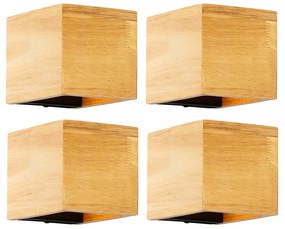 Conjunto de 4 Apliques Inteligentes em Madeira de Carvalho com Wifi G9 - Transfer