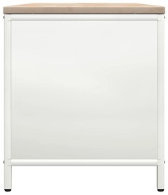 Suporte para lenha com tampo de madeira 100,5x35,5x40 cm branco