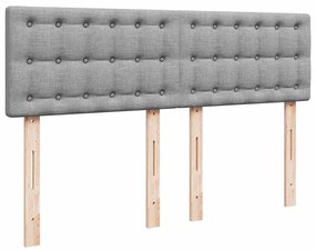 Cama com molas/colchão 140x200 cm tecido cinzento-claro