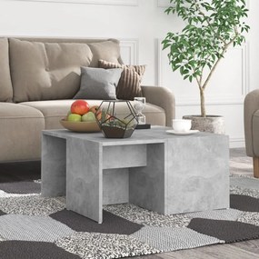 vidaXL Mesas de centro 4 pcs 33x33x33 cm contraplacado cinza cimento