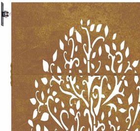Portão de jardim 85x100 cm aço corten design árvore