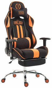 Cadeira Gaming em tecido Limit com apoio para os pés preto/laranja