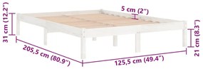 Estrutura de cama 120x200 cm pinho maciço branco
