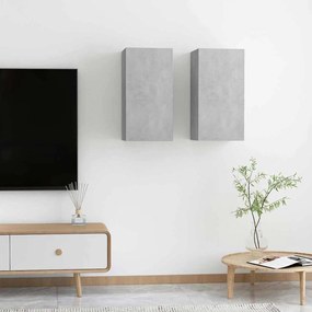 vidaXL Móveis de TV 2 pcs derivados de madeira cinzento cimento