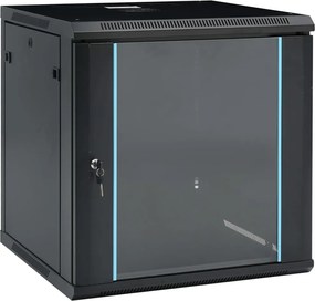 vidaXL Armário bastidor de parede 12U 19" IP20 600x600x640 mm