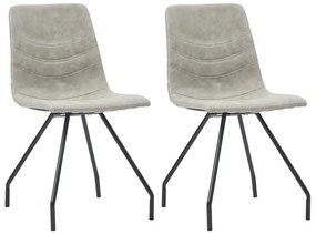 vidaXL Cadeiras de jantar 2 pcs couro artificial cinzento