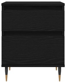Criado-mudo vidaXL Preto Carvalho 40x35x50 cm Madeira de Engenharia