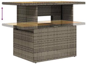 5 pcs conjunto sofás de jardim c/ almofadões acácia e vime PE