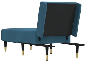 Chaise longue veludo azul