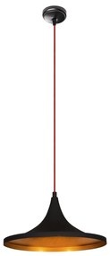 Chandelier Elmas – Preto e Vermelho – Diâmetro 35 cm, Altura 117 cm