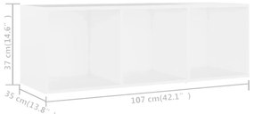 Móvel de TV 107x35x37 cm contraplacado branco