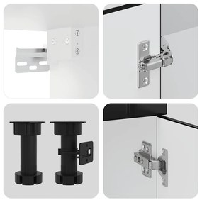 4 peças armário de cozinha conjunto Kalmar preto