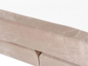 Cama de casal continental em veludo creme 160 x 200 cm MARQUISE Beliani