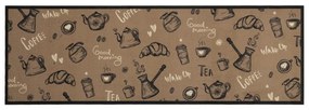 Tapete cozinha lavável 60x180 cm veludo padrão morning castanho