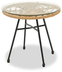 Mesa de Jantar/Apóio p/ Jardim DEWA – Apoio Ø45x46 cm – Metal, Ratán e