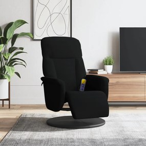 vidaXL Cadeirão de massagens reclinável c/ apoio de pés veludo preto