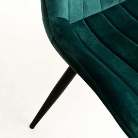 Conjunto de 2 Cadeiras Abba em Veludo Verde - Design Nórdico