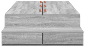 Estrutura de Cama de Armazenamento Cinzento Sonoma 75x190 cm