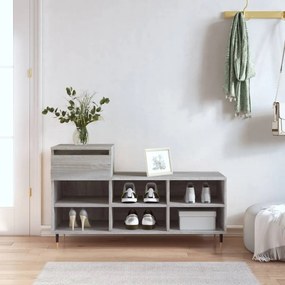 vidaXL Sapateira 102x36x60 cm derivados de madeira cinzento sonoma