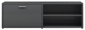 Móvel de TV 120x34x37 cm contraplacado cinzento brilhante