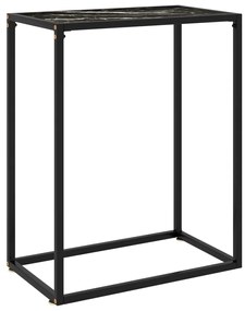 vidaXL Mesa consola 60x35x75 cm vidro temperado preto