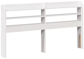 Cama sem colchão 140x200 cm madeira de pinho maciça branco