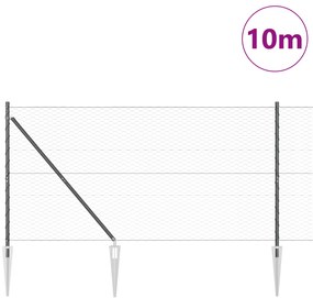 Cerca Hexagonal vidaXL Cinza 1,4x10 m Aço