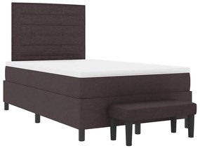Cama Box com Colchão &amp; Banco Castanha 120x200 cm Tecido