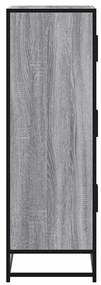 Armário alto 68x35x106,5 cm madeira e metal cinza sonoma
