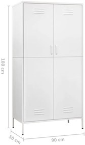 Roupeiro 90x50x180 cm aço branco