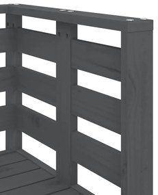 3 pcs conjunto lounge de jardim madeira de pinho maciça cinza
