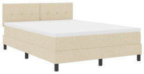 Cama Box Spring com Colchão Creme 140x200 cm Tecido