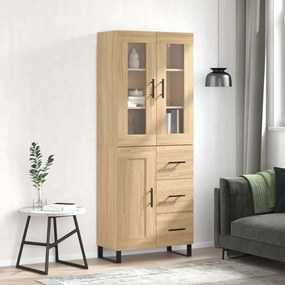 vidaXL Armário alto 69,5x34x180 cm derivados de madeira cor sonoma