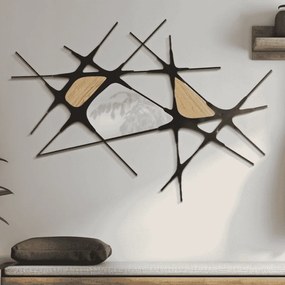 PAINEL DE PAREDE DE FERRO ABSY 114X2X80 CM PRETO E CASTANHO