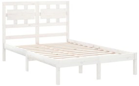 Estrutura de cama 120x200 cm madeira maciça branco